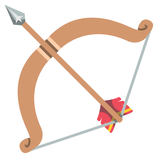 Bow and Arrow as drawn by JoyPixels in 2.0