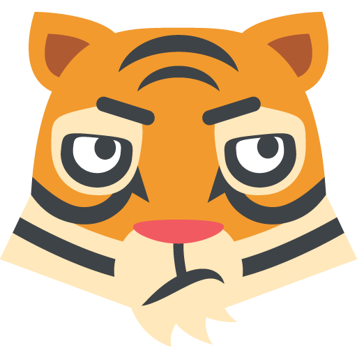 Tiger Face as drawn by JoyPixels in 2.0
