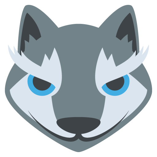 オオカミの顔 as drawn by JoyPixels in 2.0