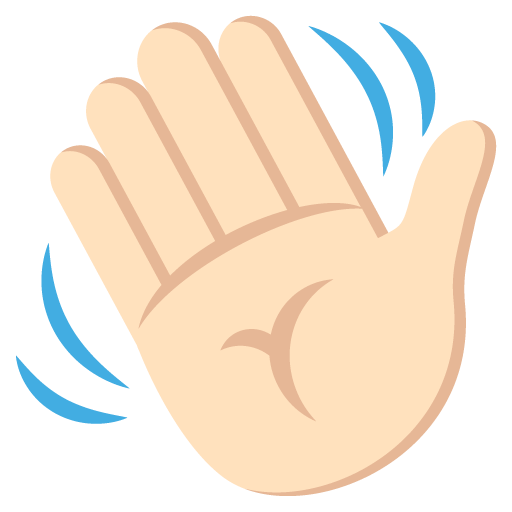 Waving Hand: Light Skin Tone, the previous design