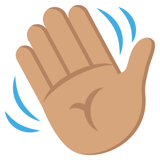 Waving Hand: Medium Skin Tone as drawn by JoyPixels in 2.0