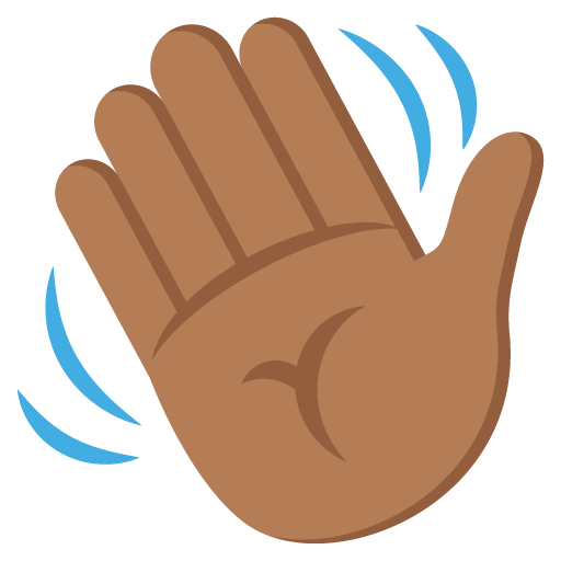 Waving Hand: Medium-Dark Skin Tone, the previous design
