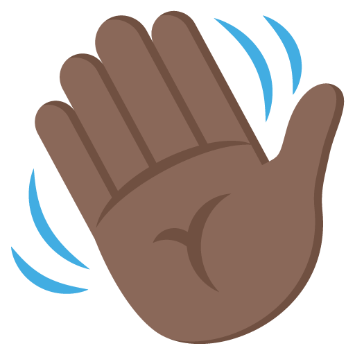 Waving Hand: Dark Skin Tone, the previous design