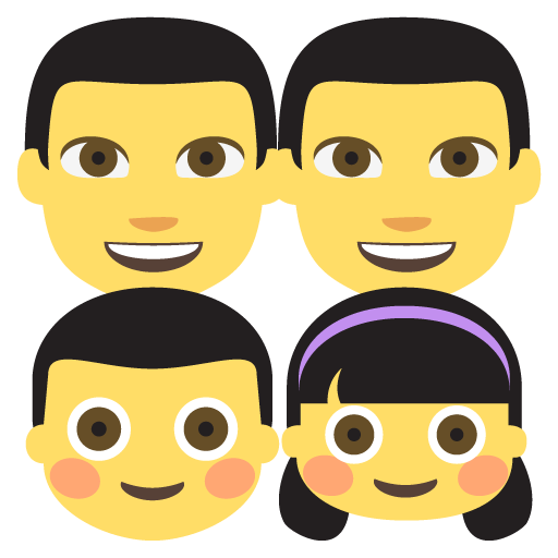 Family: Man, Man, Girl, Boy, the previous design
