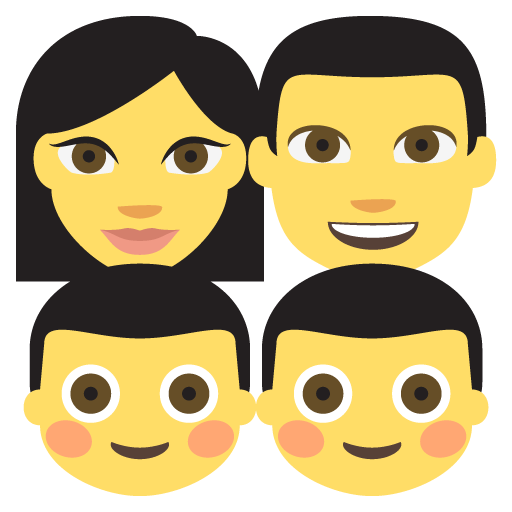 Family: Man, Woman, Boy, Boy, the previous design