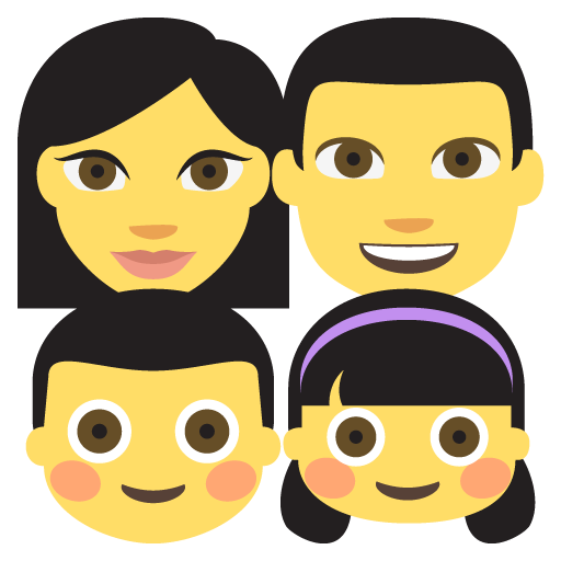 Family: Man, Woman, Girl, Boy, the previous design