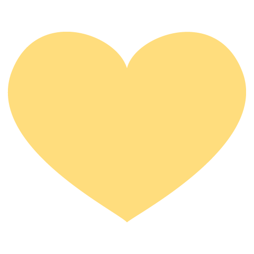 Yellow Heart as drawn by JoyPixels in 2.0