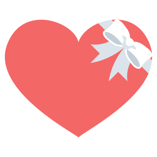Heart with Ribbon as drawn by JoyPixels in 2.0