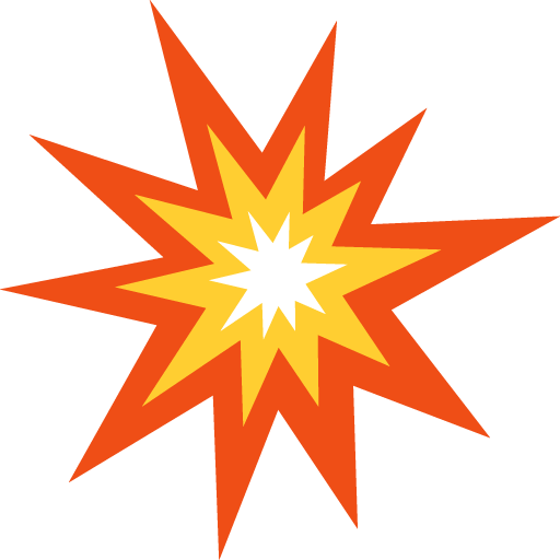 Collision as drawn by JoyPixels in 2.0