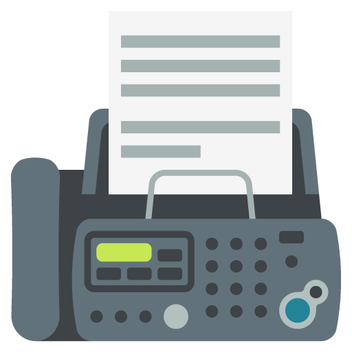 Fax Machine as drawn by JoyPixels in 2.0