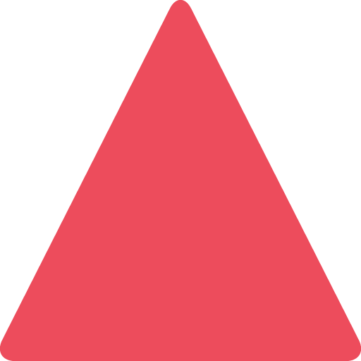 Triangolo Rosso Con Punta Verso L’alto as drawn by JoyPixels in 2.0