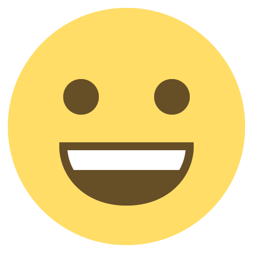 Grinning Face with Big Eyes as drawn by JoyPixels in 2.0