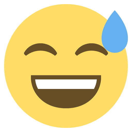 Grinning Face with Sweat, the design in this release