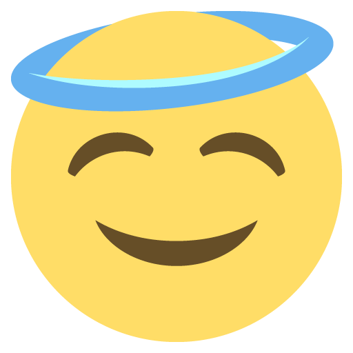 Smiling Face with Halo as drawn by JoyPixels in 2.0