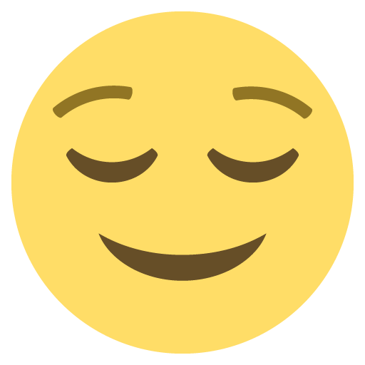 Relieved Face as drawn by JoyPixels in 2.0