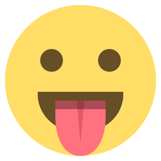 Face with Tongue as drawn by JoyPixels in 2.0