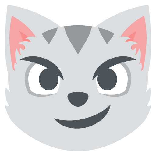 Cat with Wry Smile as drawn by JoyPixels in 2.0