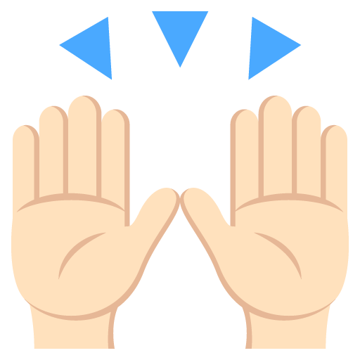 Raising Hands: Light Skin Tone, the previous design