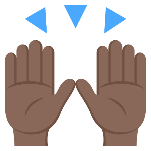 Raising Hands: Dark Skin Tone, the previous design