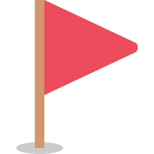 Triangular Flag as drawn by JoyPixels in 2.0