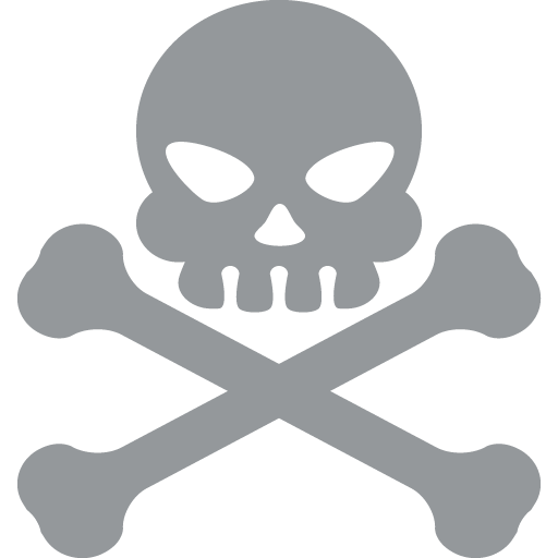 Skull and Crossbones as drawn by JoyPixels in 2.0