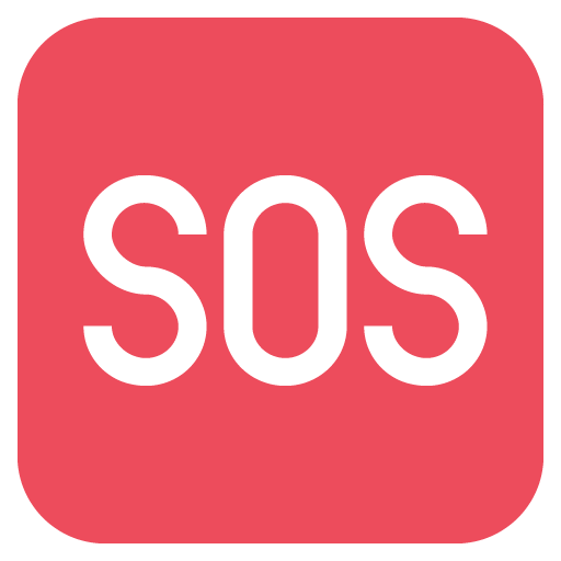 SOS Button as drawn by JoyPixels in 2.1