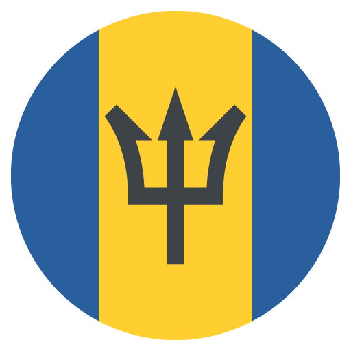 Flag: Barbados as drawn by JoyPixels in 2.1