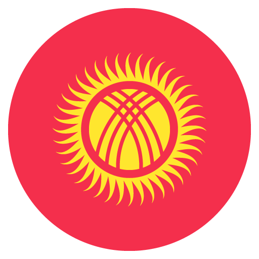 Flag: Kyrgyzstan as drawn by JoyPixels in 2.1