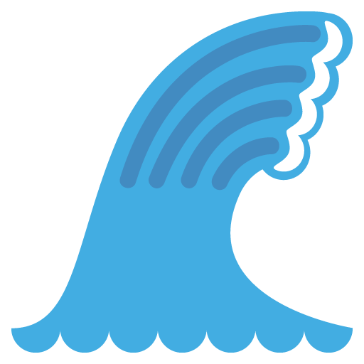 Water Wave as drawn by JoyPixels in 2.1