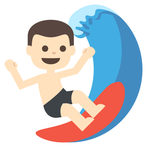 Person Surfing: Light Skin Tone, the previous design