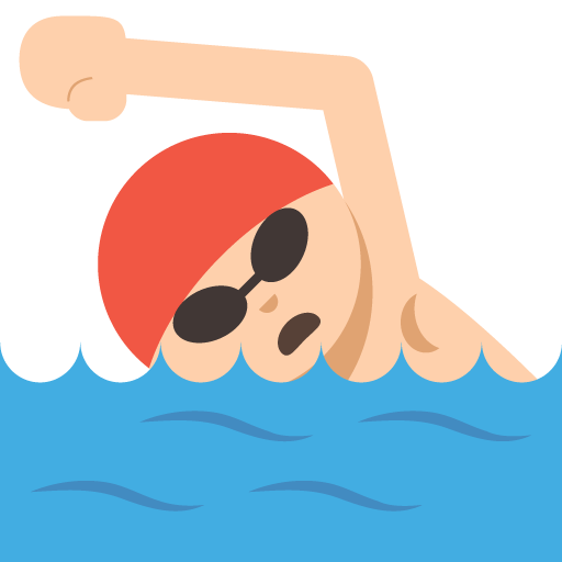 Person Swimming: Medium-Light Skin Tone, the previous design