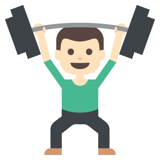 Person Lifting Weights: Light Skin Tone, the previous design