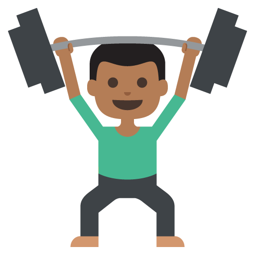 Person Lifting Weights: Medium-Dark Skin Tone, the previous design