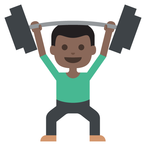 Person Lifting Weights: Dark Skin Tone, the previous design