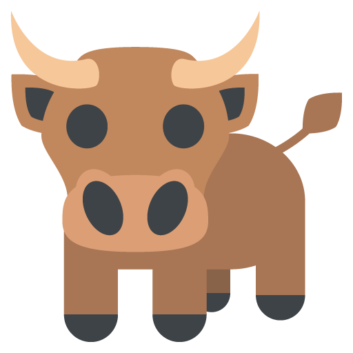 Ox as drawn by JoyPixels in 2.1