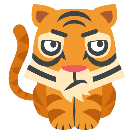 Tiger as drawn by JoyPixels in 2.1