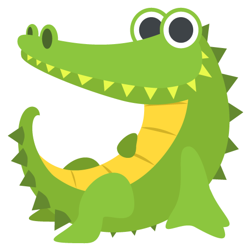 Crocodile as drawn by JoyPixels in 2.1