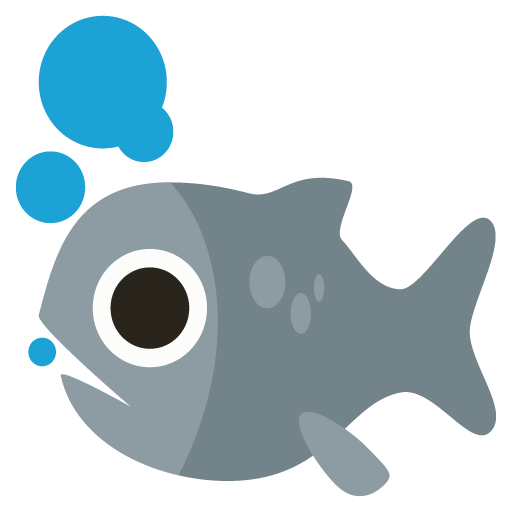 Fish as drawn by JoyPixels in 2.1