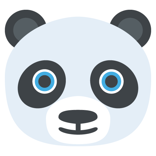 Panda as drawn by JoyPixels in 2.1