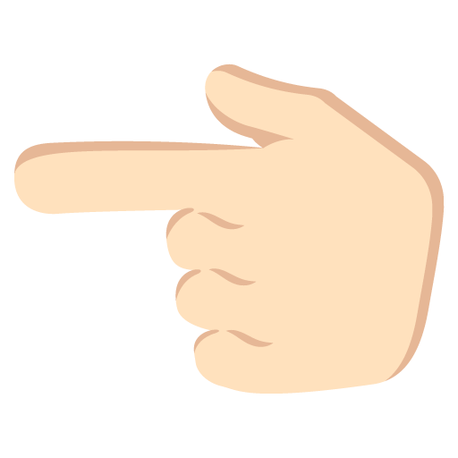 Backhand Index Pointing Left: Light Skin Tone, the previous design