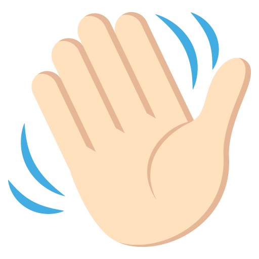 Waving Hand: Light Skin Tone, the design in this release