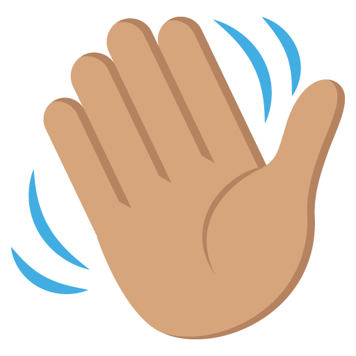 Waving Hand: Medium Skin Tone as drawn by JoyPixels in 2.1