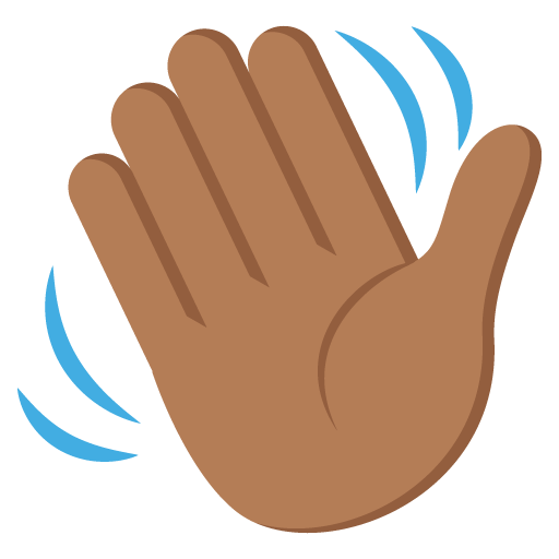 Waving Hand: Medium-Dark Skin Tone, the design in this release