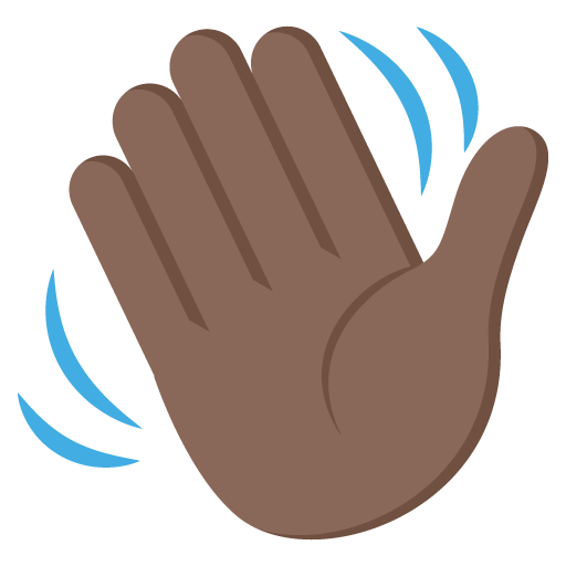 Waving Hand: Dark Skin Tone, the design in this release