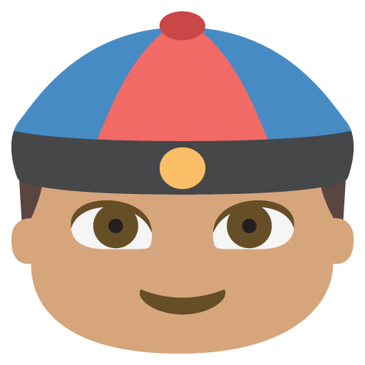 Person with Skullcap: Medium Skin Tone, the previous design