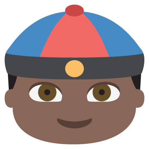 Person with Skullcap: Dark Skin Tone, the previous design