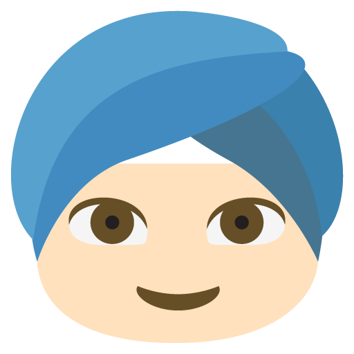 Person Wearing Turban: Light Skin Tone, the previous design