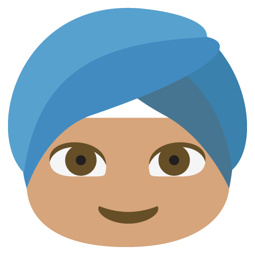 Person Wearing Turban: Medium Skin Tone, the previous design