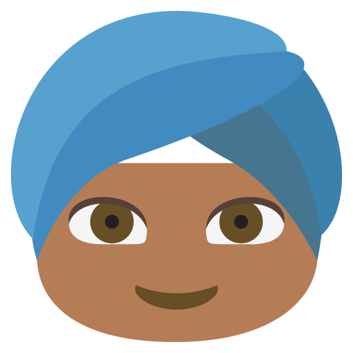 Person Wearing Turban: Medium-Dark Skin Tone, the previous design