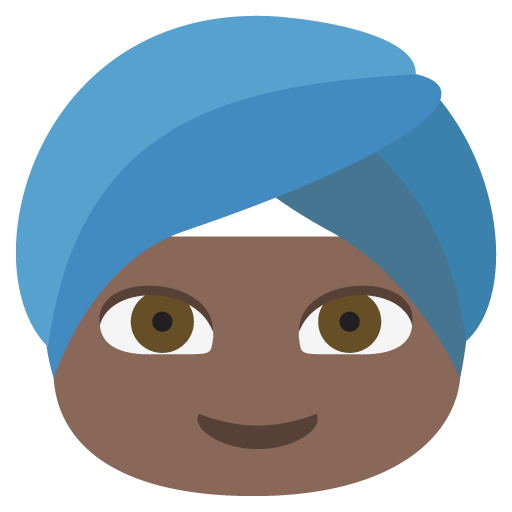 Person Wearing Turban: Dark Skin Tone, the previous design